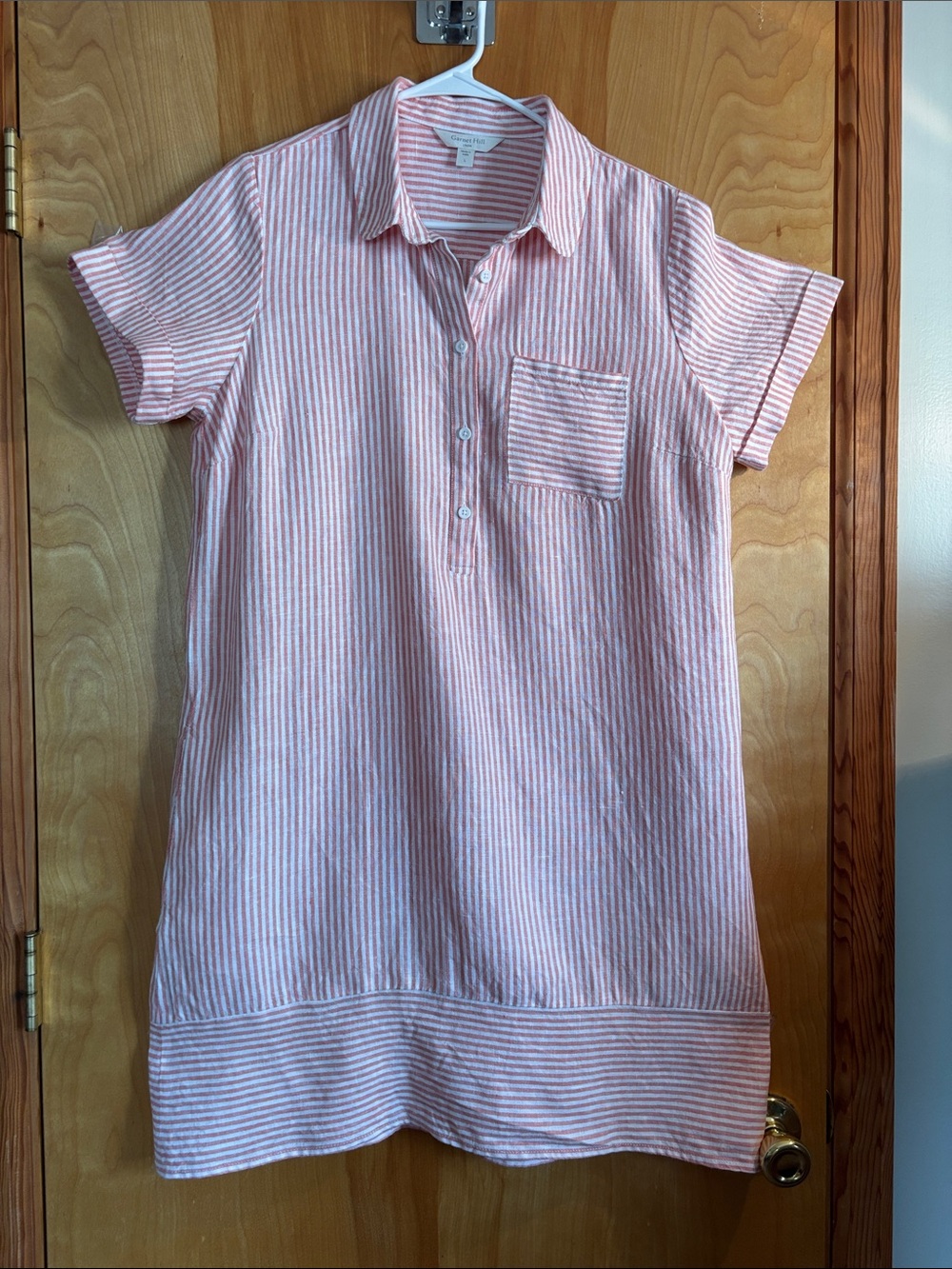 Garnet Hill Pink and White Striped Pull over Dress